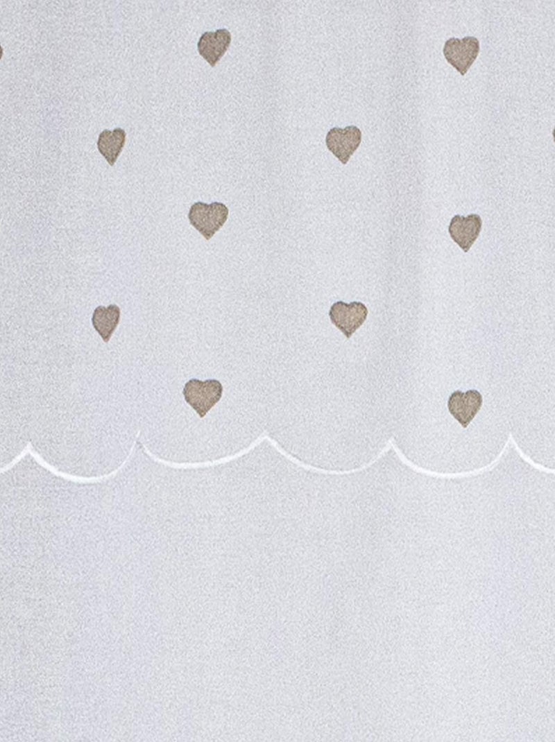 Coppia di piccole tende dritte con top a forma di cuore Beige - Kiabi