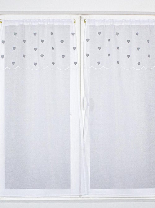 Coppia di piccole tende dritte con top a forma di cuore - Kiabi