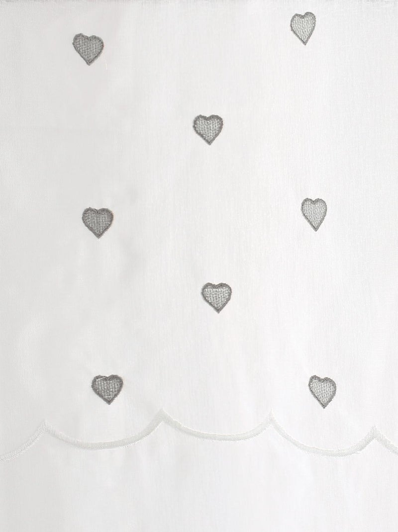 Coppia di piccole tende dritte con top a forma di cuore Grigio chiaro - Kiabi