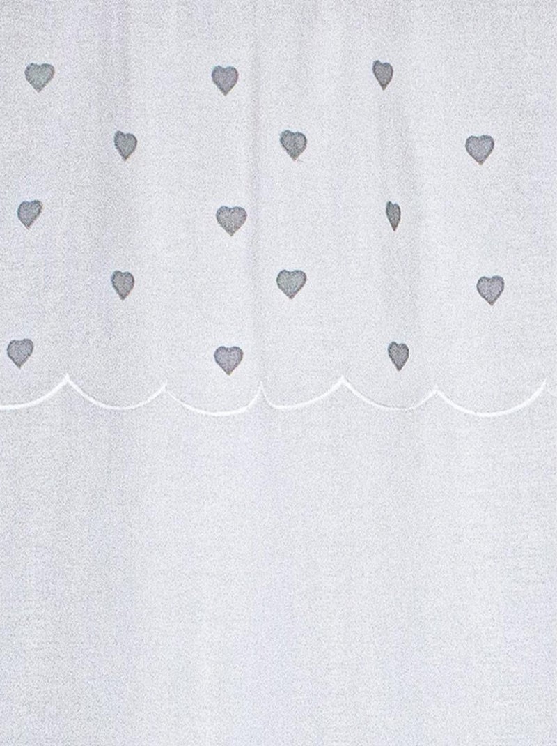 Coppia di piccole tende dritte con top a forma di cuore Grigio chiaro - Kiabi