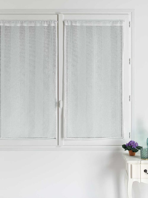 Coppia di piccole tende lisce a righe fantasia - Kiabi
