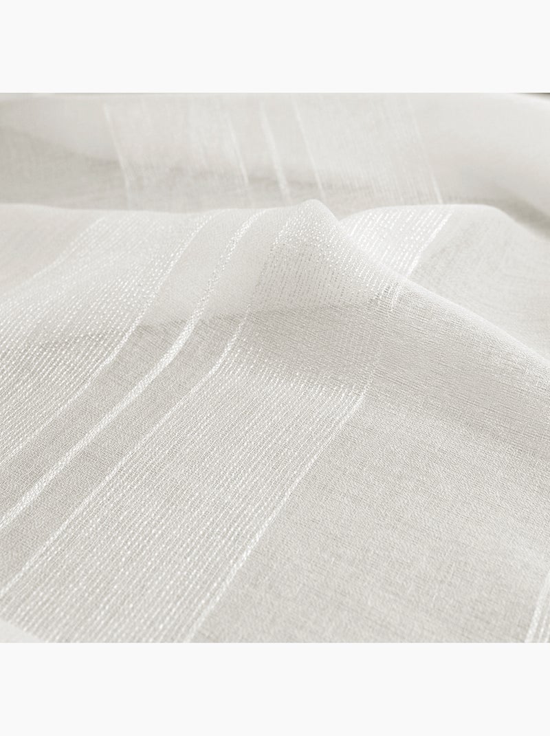 Coppia di piccole tende lisce a righe fantasia Bianco - Kiabi