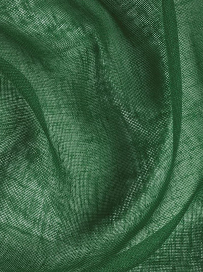 Coppia di piccole tende lisce con paravento in polietilene/lino Verde abete - Kiabi