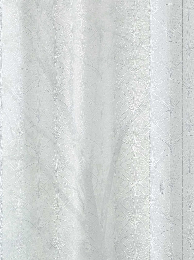 Coppia di piccole tende ricamate art déco Bianco - Kiabi