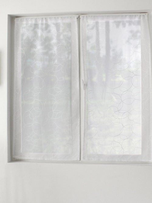 Coppia di piccole tende ricamate con sfere - Kiabi
