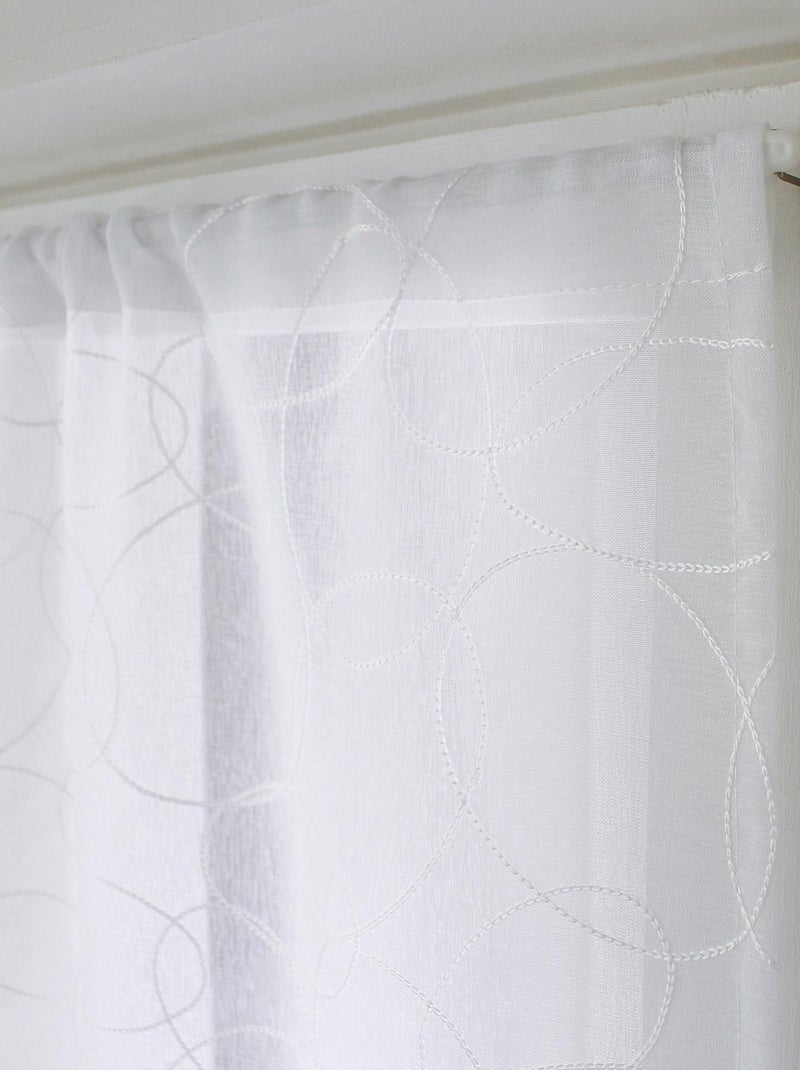 Coppia di piccole tende ricamate con sfere Bianco - Kiabi