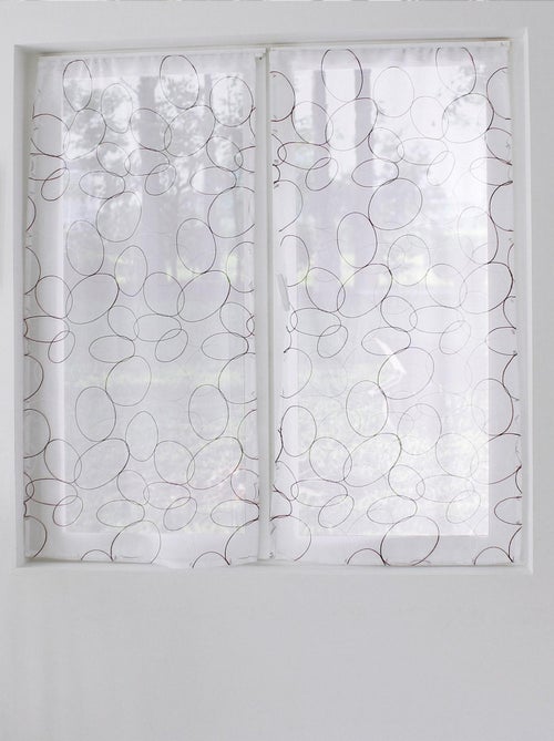 Coppia di piccole tende ricamate con sfere - Kiabi