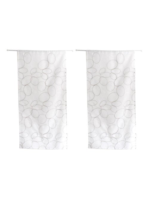 Coppia di piccole tende ricamate con sfere - Kiabi