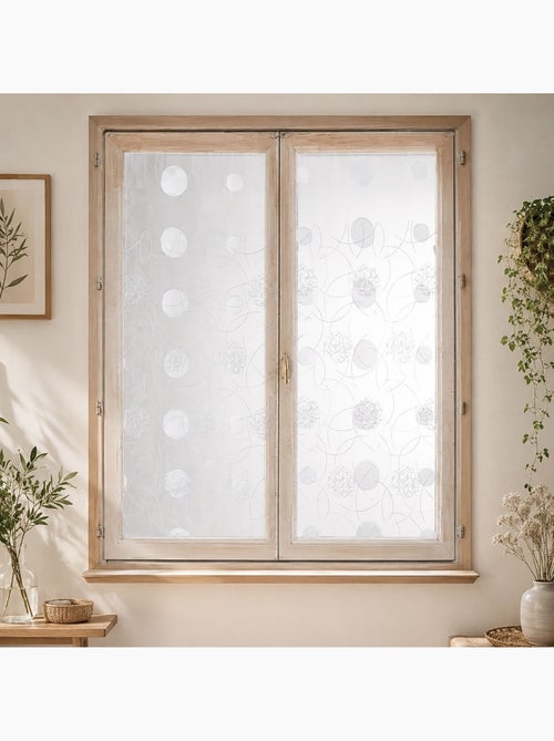 Coppia di piccole tende trasparenti dritte in organza ricamata - Kiabi