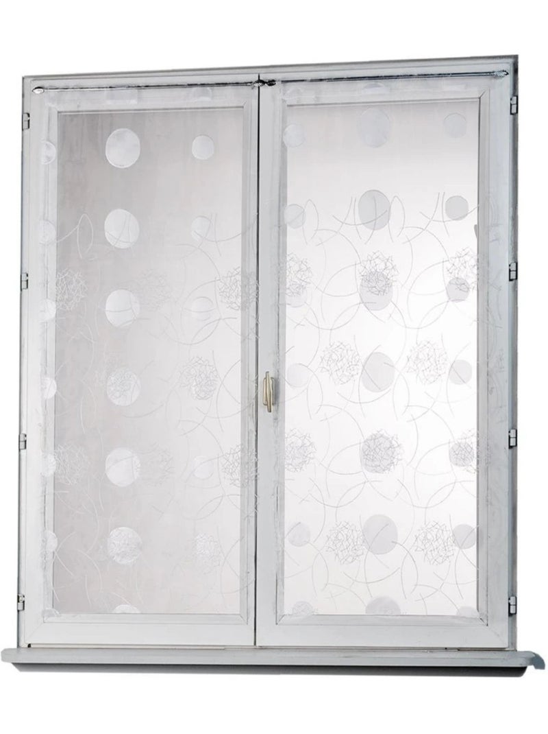 Coppia di piccole tende trasparenti dritte in organza ricamata Bianco - Kiabi