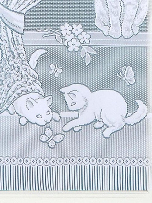 Coppia di piccoli teli in pizzo con chaton e frange - Kiabi