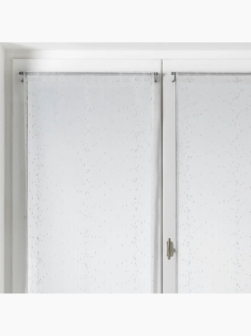 Coppia di piccoli tendaggi in organza a righe Bianco - Kiabi