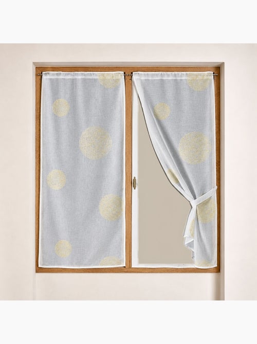 Coppia di piccoli tendaggi ricamati con grandi cerchi in filo lurex - Kiabi Coppia di piccoli tendaggi ricamati con grandi cerchi in filo lurex - Kiabi