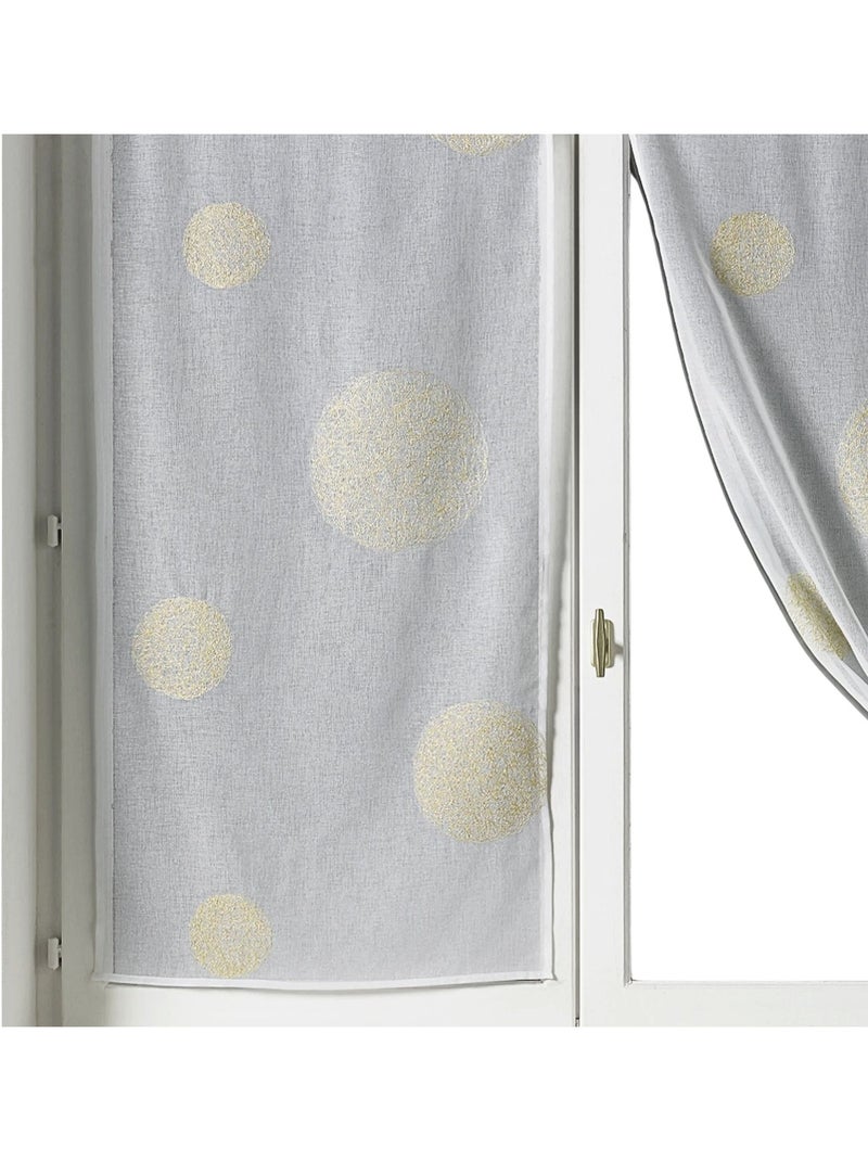 Coppia di piccoli tendaggi ricamati con grandi cerchi in filo lurex Dorato/Oro - Kiabi