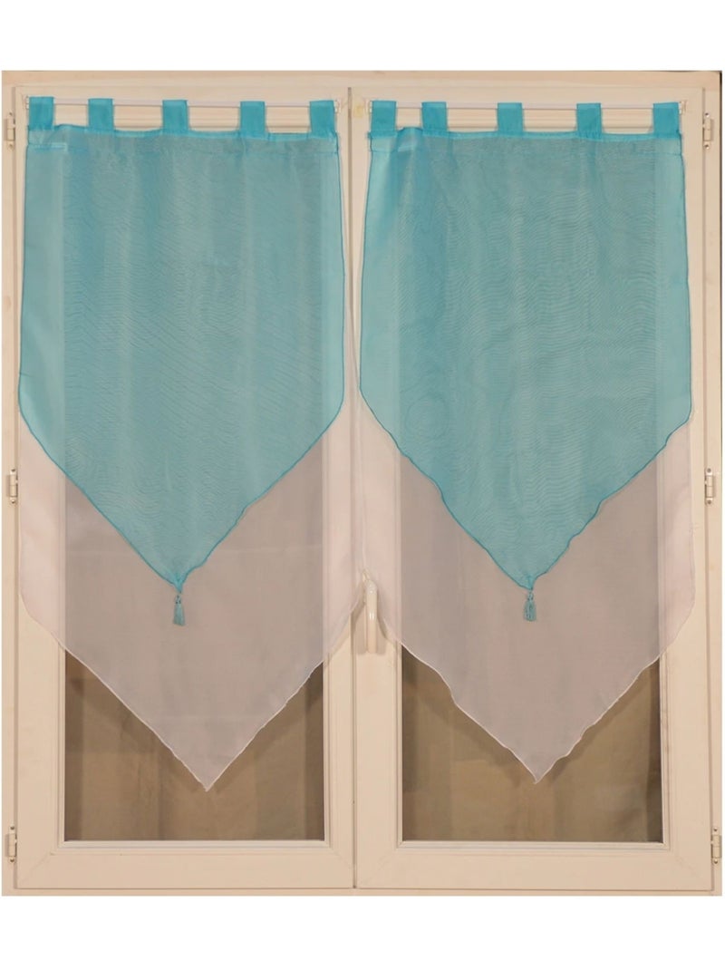 Coppia di piccoli tendini bicolori con pompon Blu - Kiabi