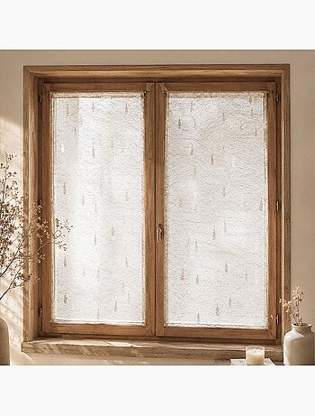 Coppia di piccoli tendini in organza jacquard con motivi a gocce