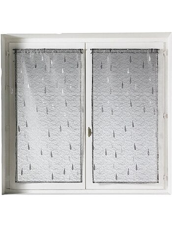 Coppia di piccoli tendini in organza jacquard con motivi a gocce