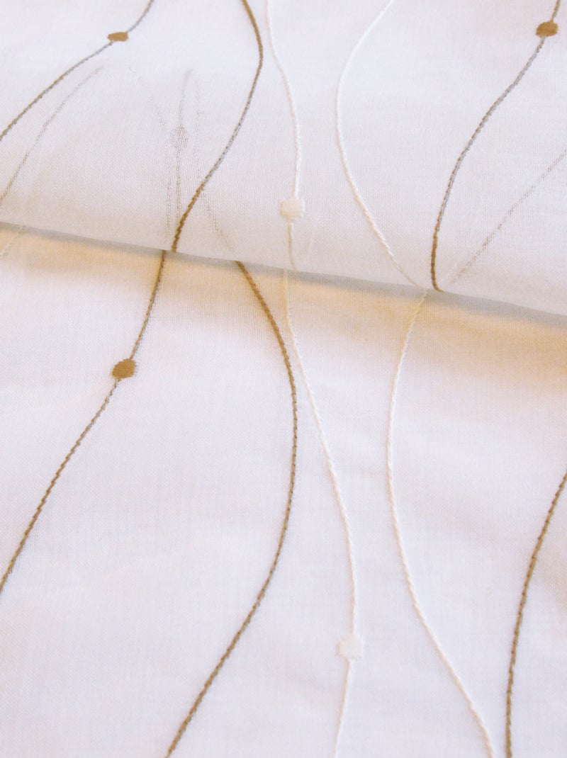 Coppia di tende a onde ricamate per finestra Beige - Kiabi