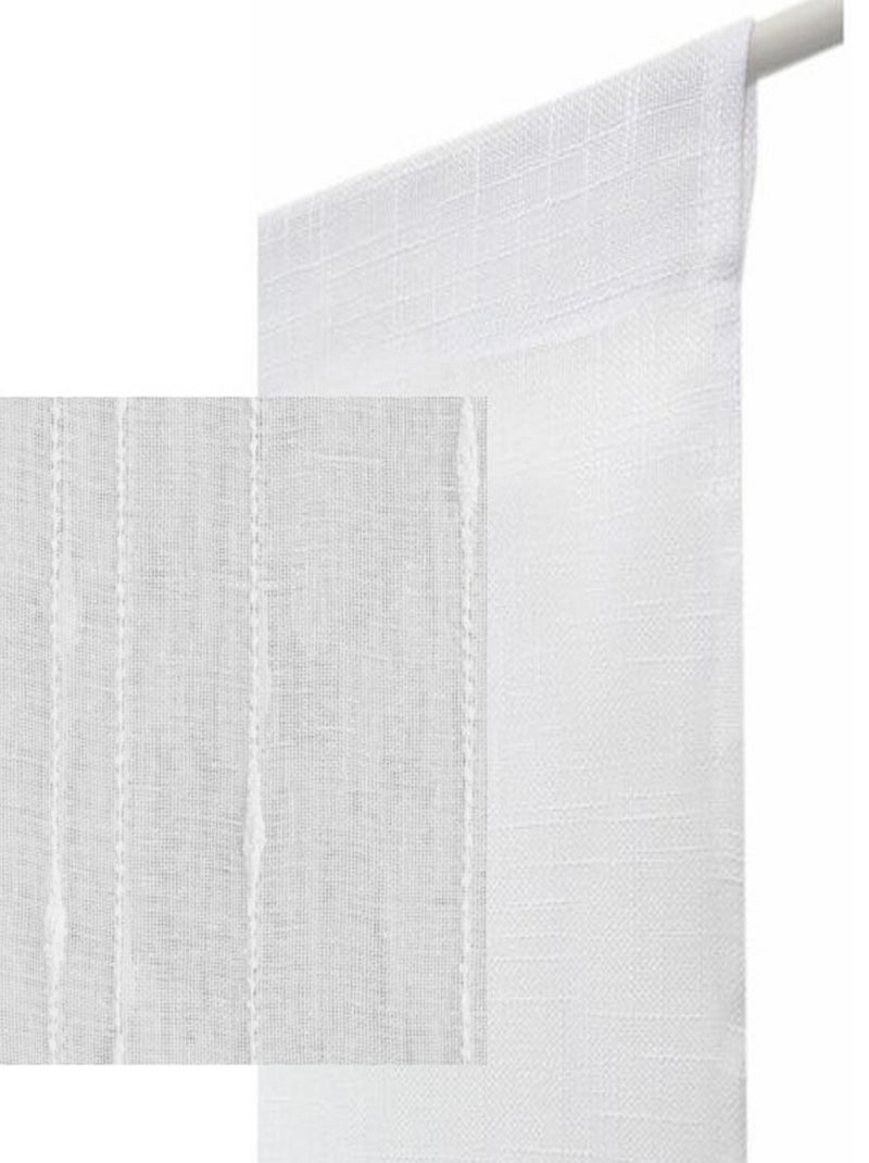 Coppia di tende a righe piccole Bianco - Kiabi