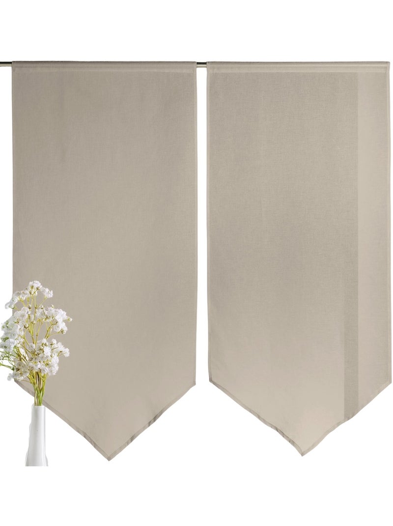 Coppia di tende basse e appuntite Beige - Kiabi