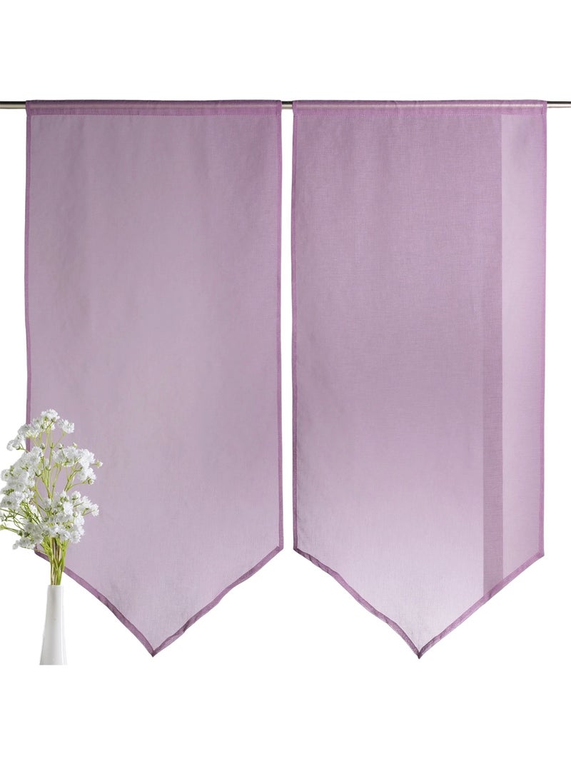 Coppia di tende basse e appuntite Malva lilla - Kiabi