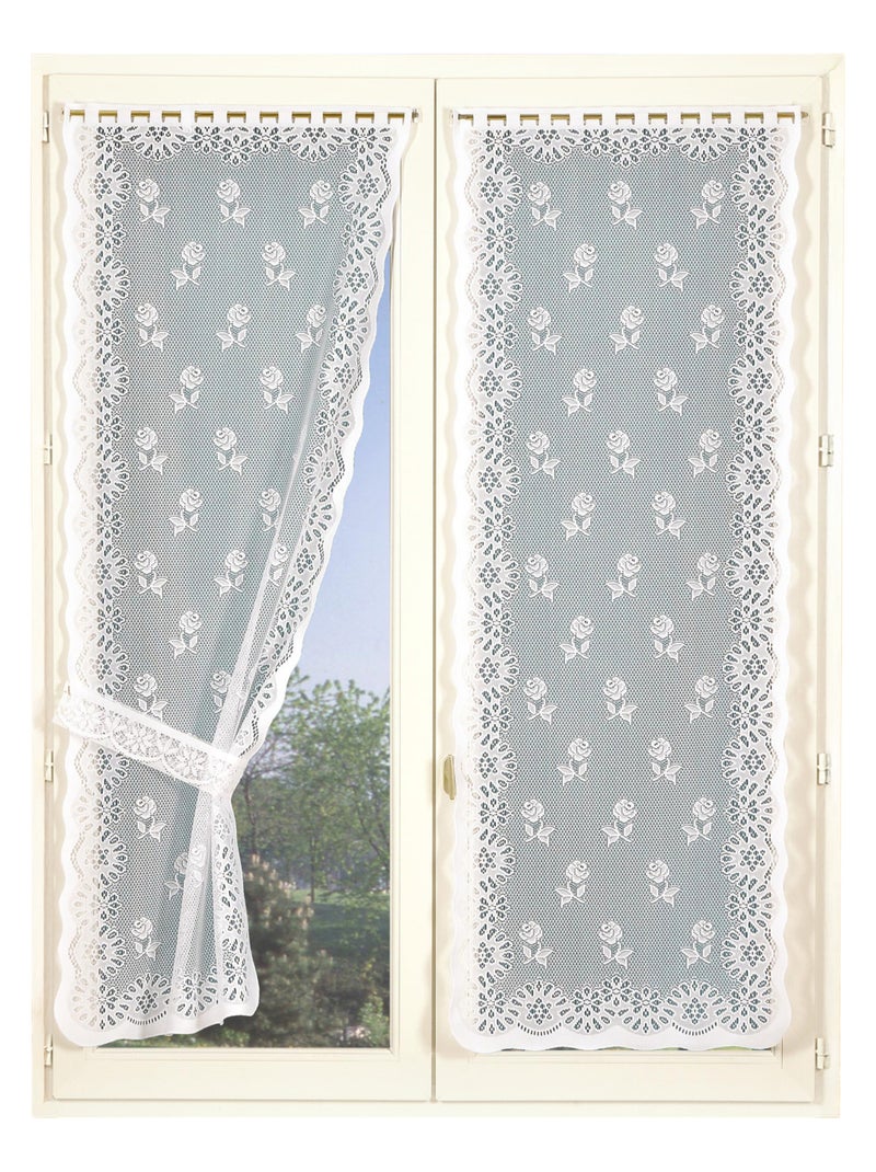 Coppia di tende bonne-femme con fermacarte Bianco - Kiabi