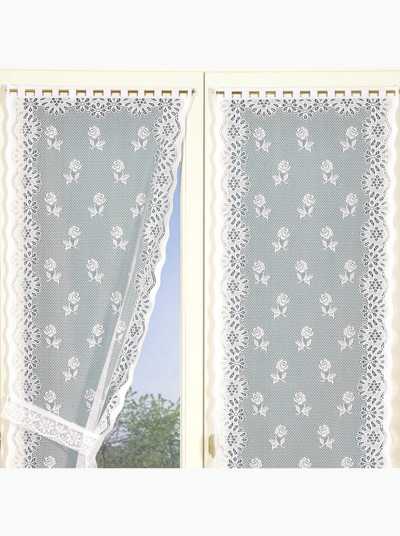 Coppia di tende bonne-femme con fermacarte Bianco - Kiabi
