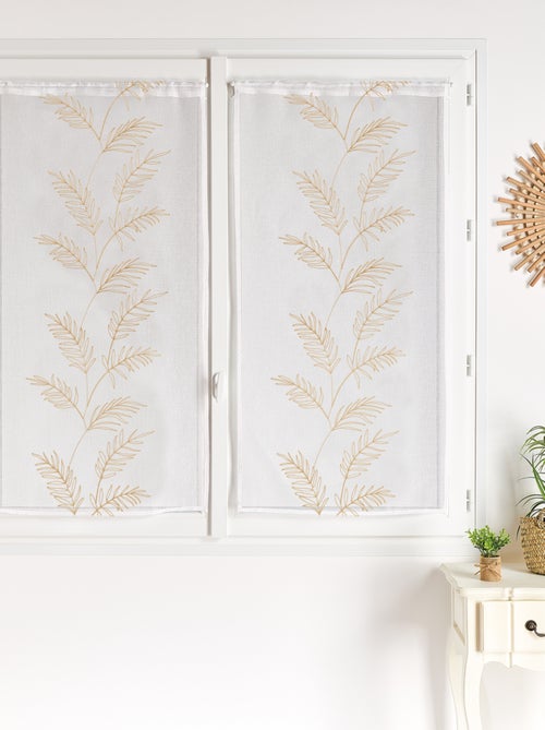 Coppia di tende con foglie ricamate - Kiabi