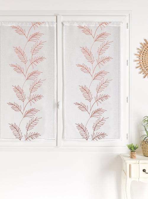 Coppia di tende con foglie ricamate - Kiabi