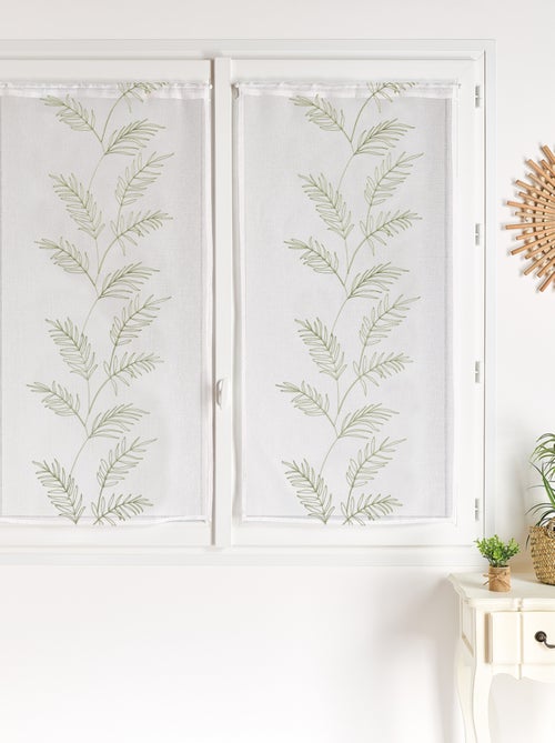 Coppia di tende con foglie ricamate - Kiabi