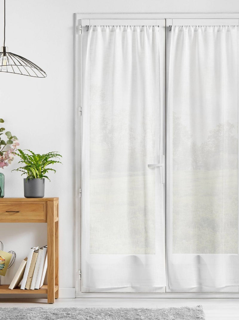 Coppia di tende effetto lino bianco Haltona Bianco - Kiabi