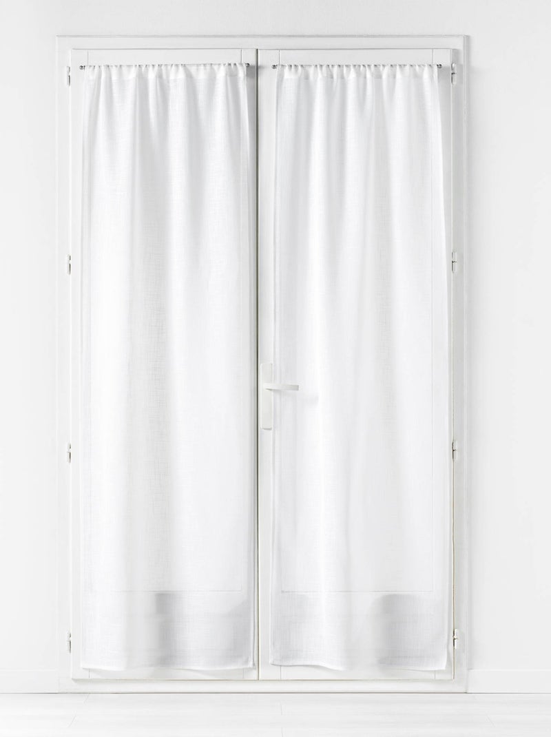 Coppia di tende effetto lino bianco Haltona Bianco - Kiabi