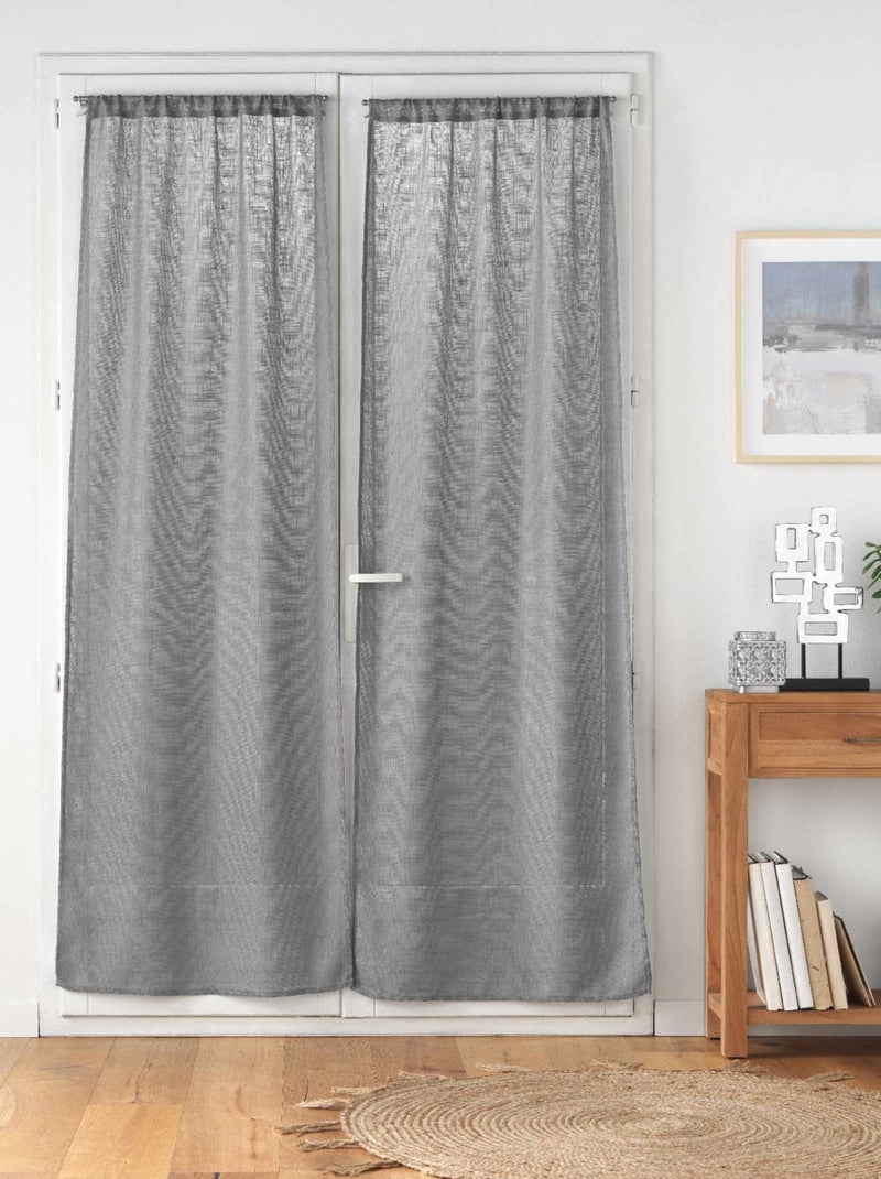 Coppia di tende effetto lino bianco Haltona Grigio - Kiabi