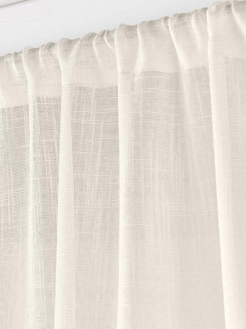 Coppia di tende effetto lino bianco Haltona Legno naturale - Kiabi