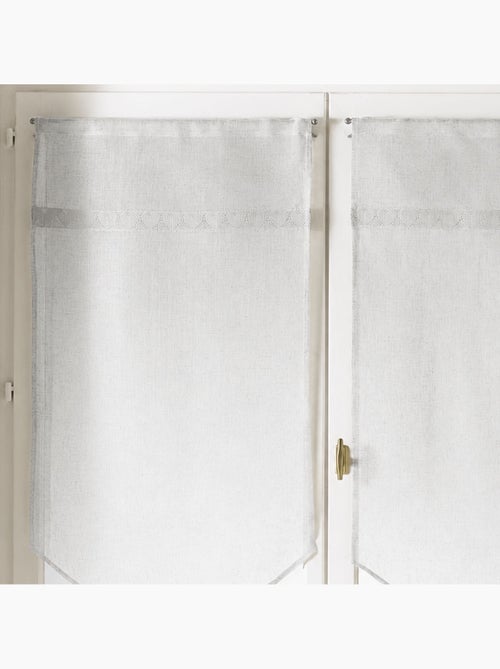 Coppia di tende trasparenti con bordatura in macramè a forma di cuori - Kiabi