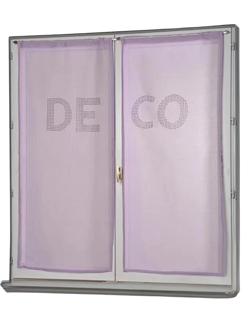 Coppia di tende trasparenti con strass “DECO” Lilla chiaro - Kiabi