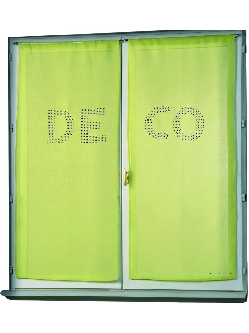 Coppia di tende trasparenti con strass “DECO” Verde chiaro - Kiabi