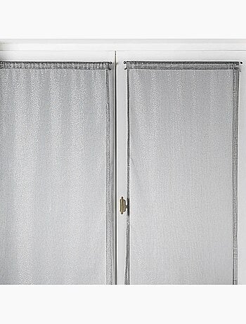Coppia di tende trasparenti per finestre con effetto a maglia e fili in lurex