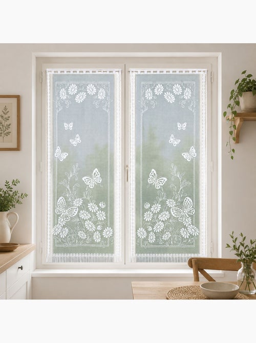 Coppia di vetri con bordi smerlati e decorati a farfalla - Kiabi