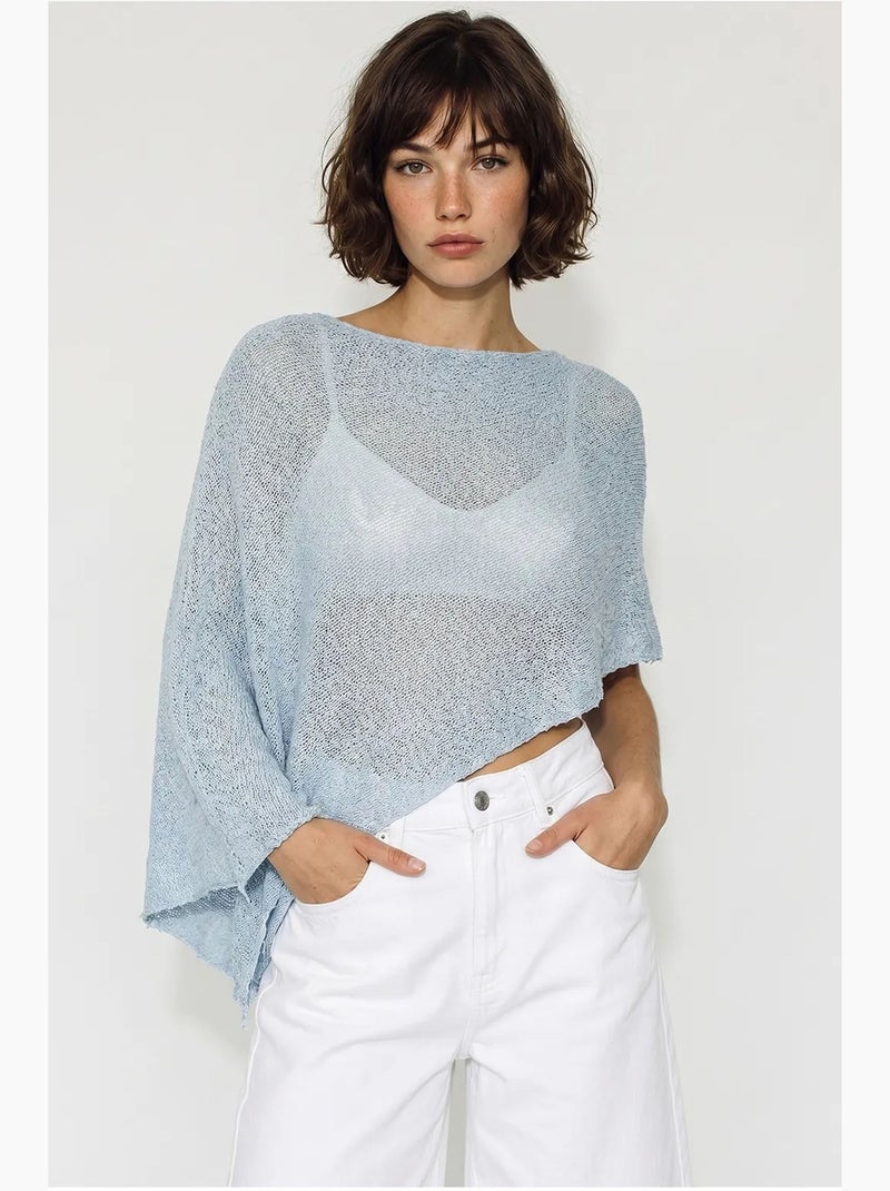 Copricostume da spiaggia in maglia con cut-out da donna lucci Blu cielo - Kiabi