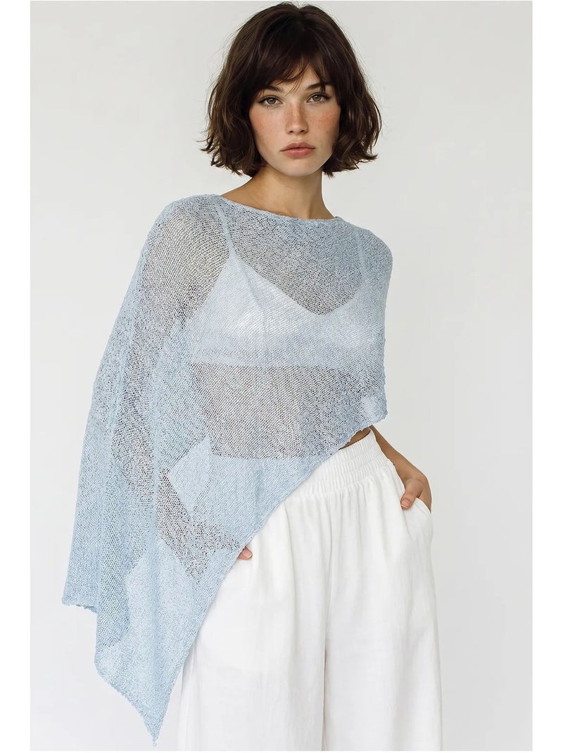 Copricostume da spiaggia in maglia con cut-out da donna lucci Blu cielo - Kiabi