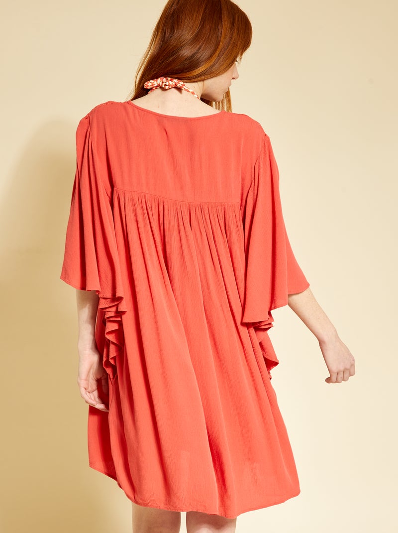 Costume intero con ferretto a V sullo scollo - rosso lampone