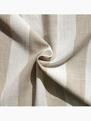 Copricuscino 100% cotone double-face a righe e percalle LOURMARIN