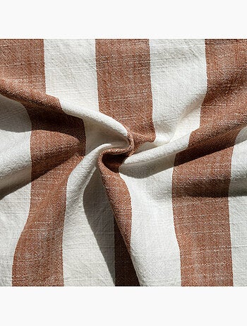 Copricuscino 100% cotone double-face a righe e percalle LOURMARIN
