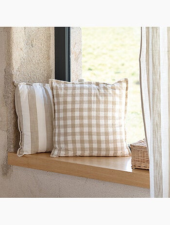 Copricuscino 100% cotone righe e percalle LOURMARIN