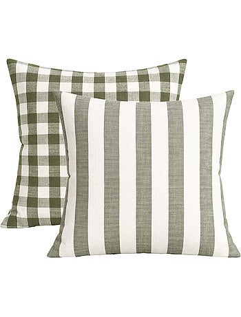 Copricuscino 100% cotone righe e percalle LOURMARIN