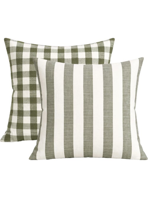 Copricuscino 100% cotone righe e percalle LOURMARIN - Kiabi