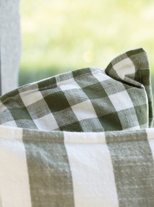 Copricuscino 100% cotone righe e percalle LOURMARIN - Kiabi