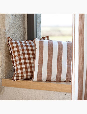 Copricuscino 100% cotone righe e percalle LOURMARIN