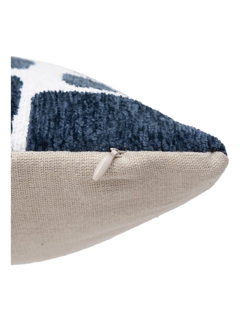 Copricuscino in ciniglia di design Blu - Kiabi
